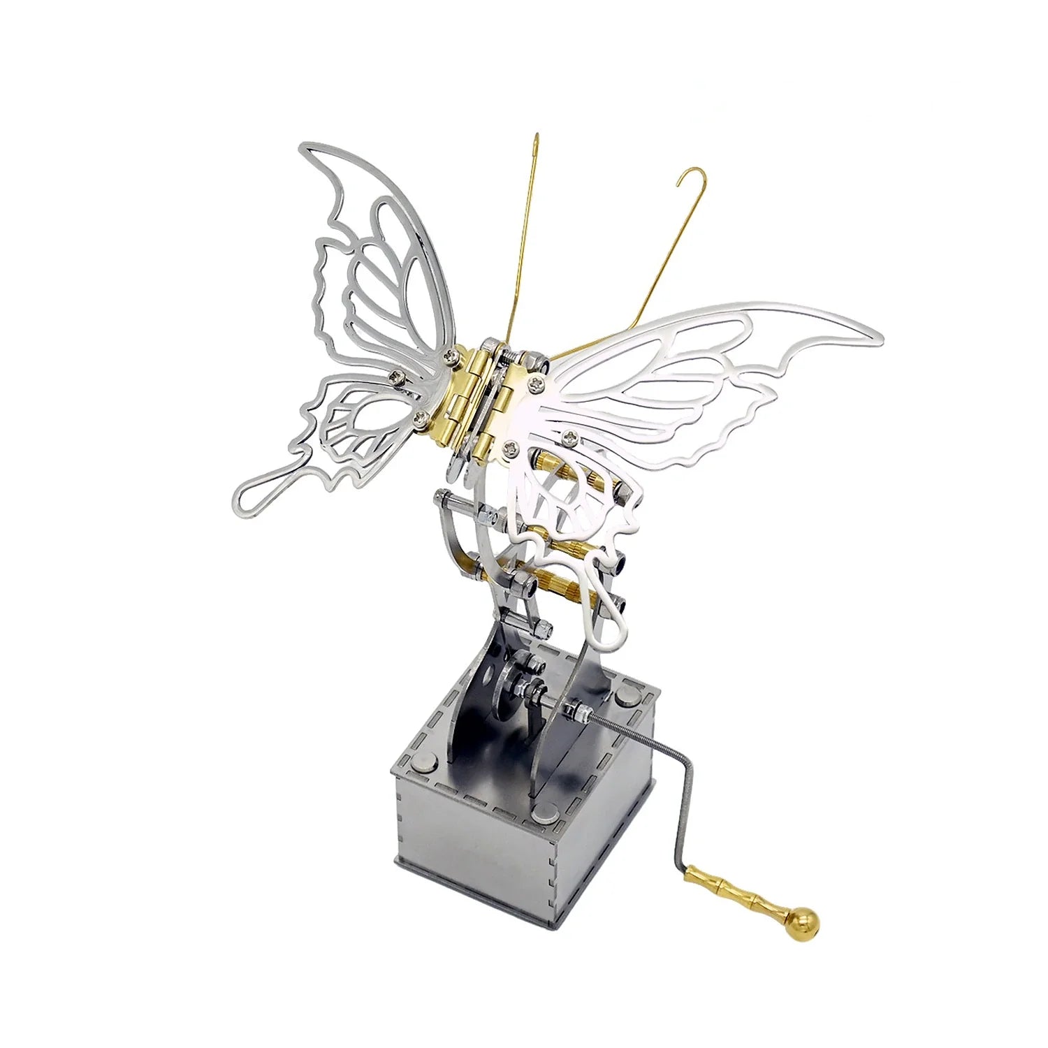 BysageCraft Mechanical Butterfly Metal Kinetic Sculpture for Interactive Desktop Display 8