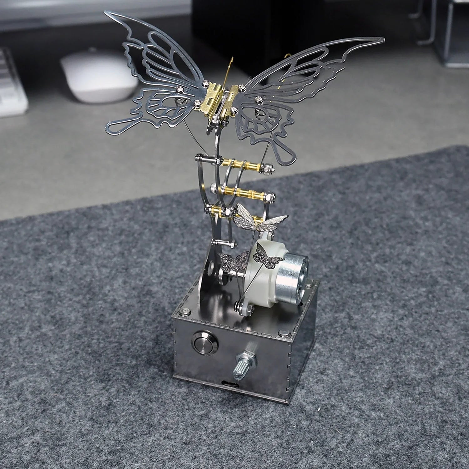 BysageCraft Mechanical Butterfly Metal Kinetic Sculpture for Interactive Desktop Display 9