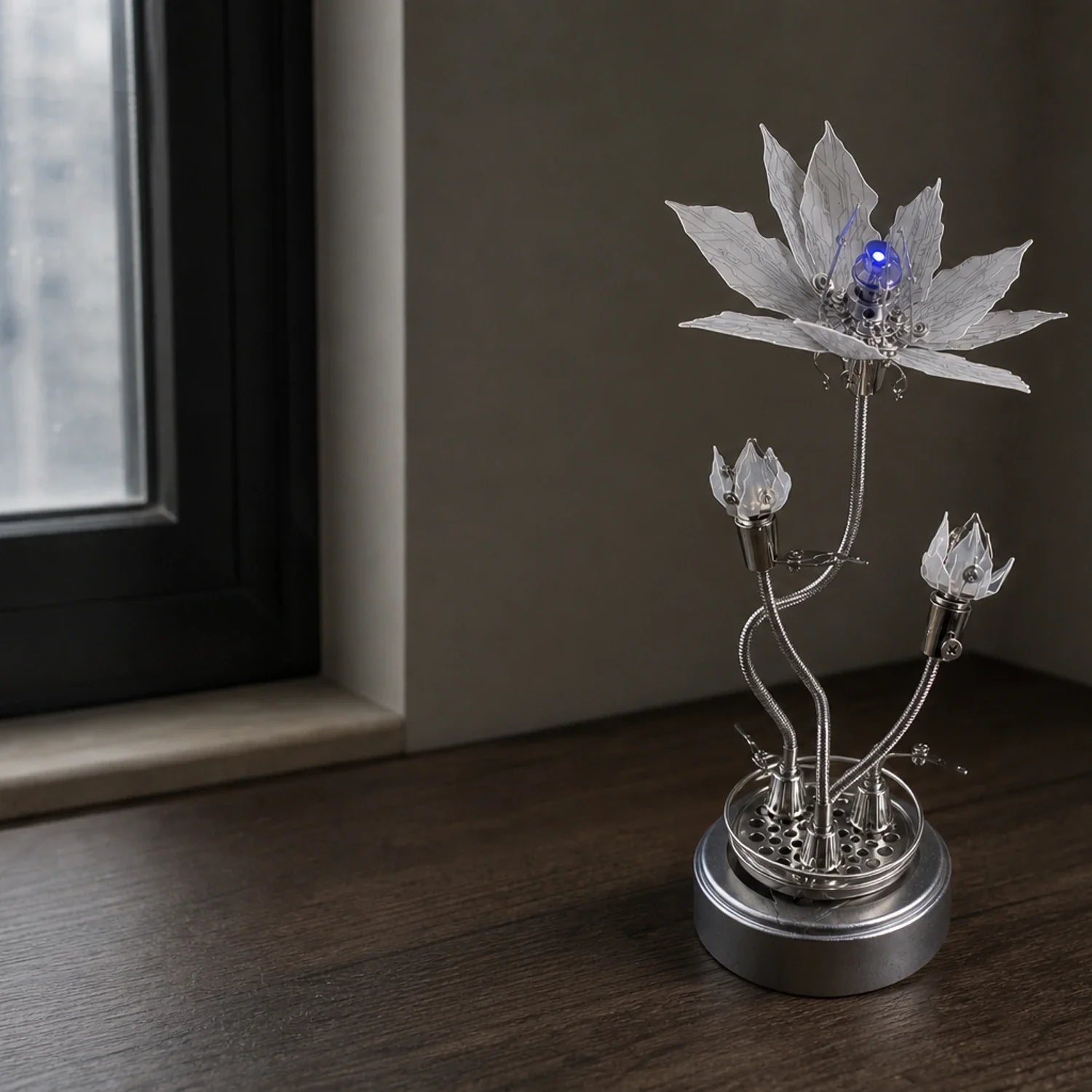BysageCraft Mechanical Lycoris Metal Model Kit for Illuminated Kinetic Flower Sculpture 15