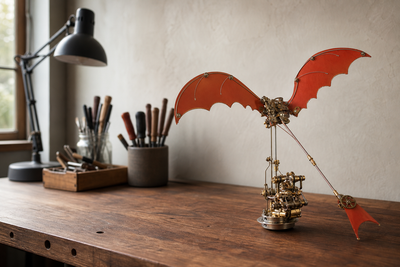 BysageCraft Mechanical Ornithopter Metal Model Kit Flapping-Wing Kinetic Sculpture 5