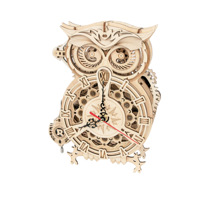 BysageCraft Owl Clock 3D Wooden Puzzle Model Kit 4