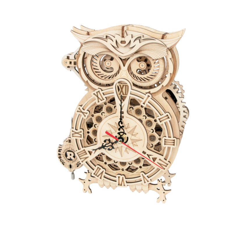 BysageCraft Owl Clock 3D Wooden Puzzle Model Kit 4