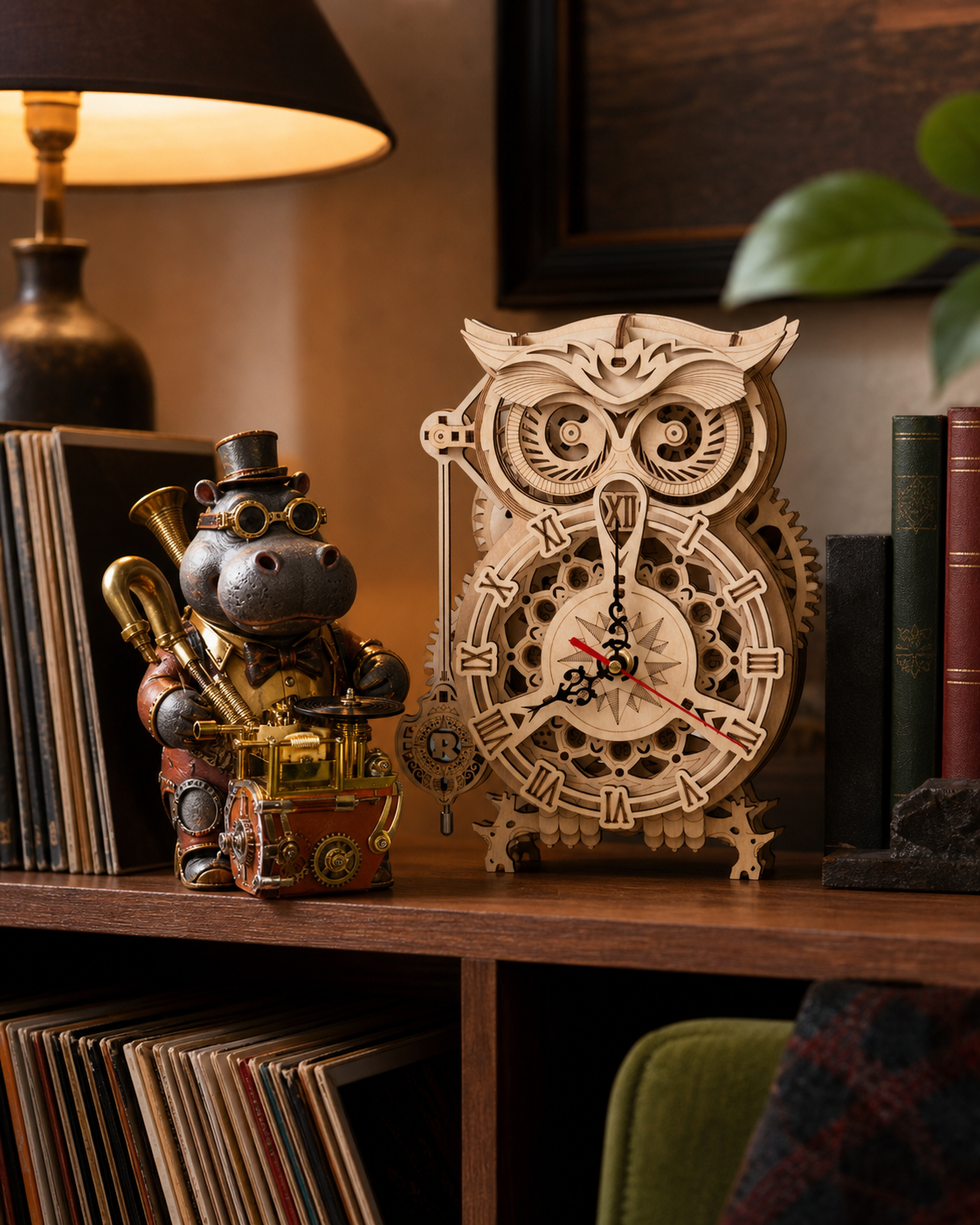 BysageCraft Owl Clock 3D Wooden Puzzle Model Kit 6