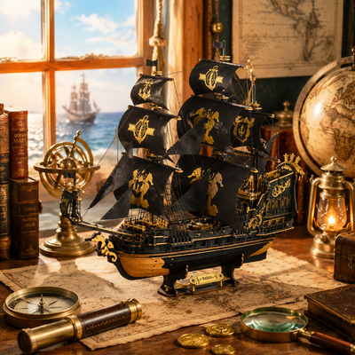 BysageCraft Seahorse Barque 3D Wooden Puzzle Model Kit 3