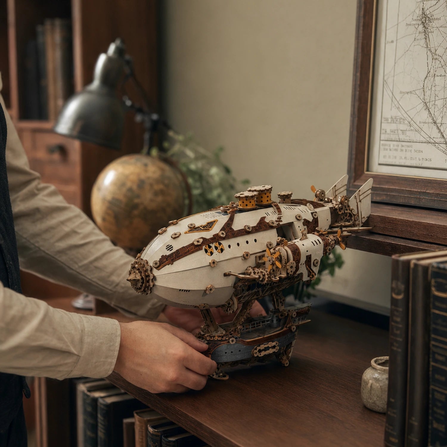 BysageCraft Steampunk Airships 3D Wooden Puzzle Kit 4